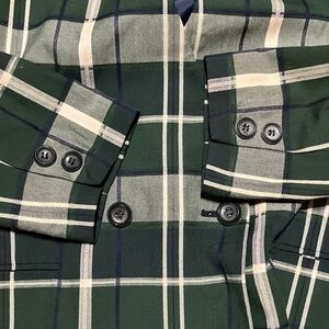 Green Plaid Double-Breasted Blazer